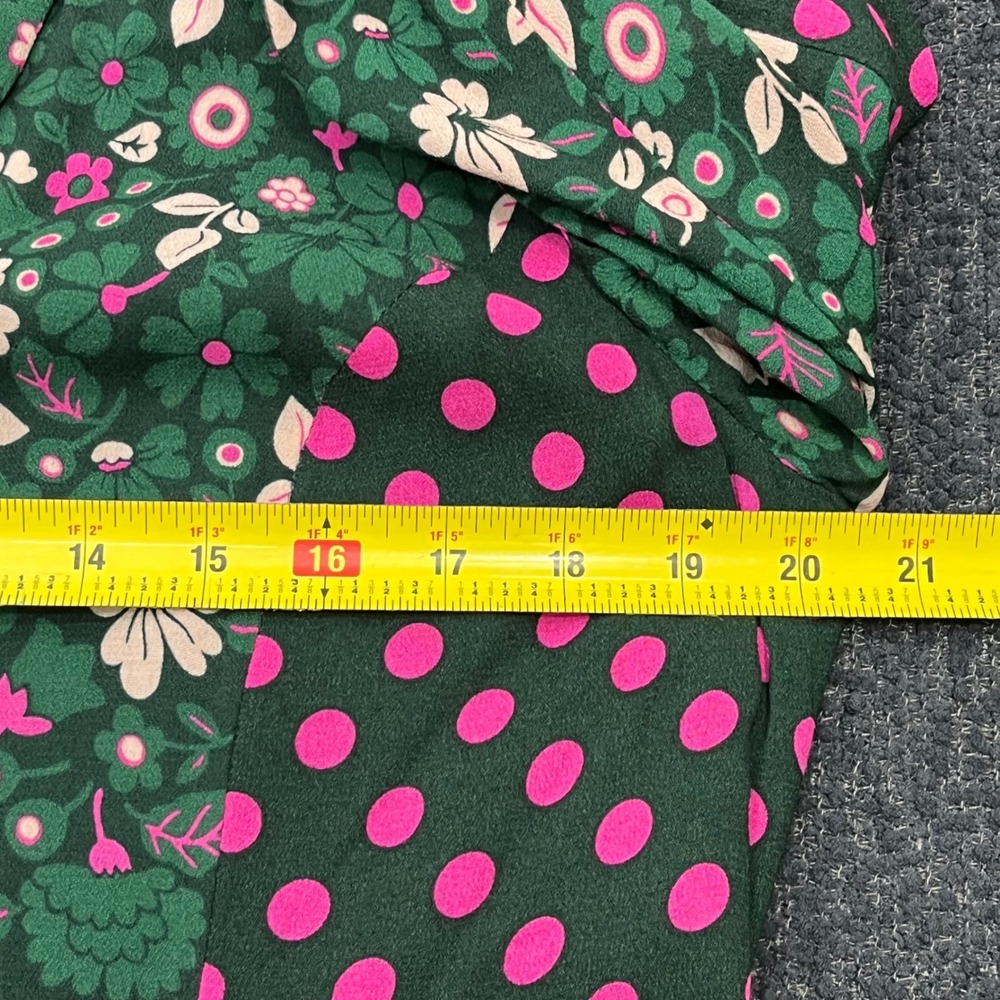 Boden Cecilia Floral Polka Dot Mixed Print Midi Dress Velvet Tie US 10R - Picture 7 of 9